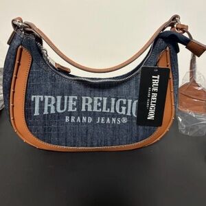True Religion Denim bag dark blue brand New with Chain